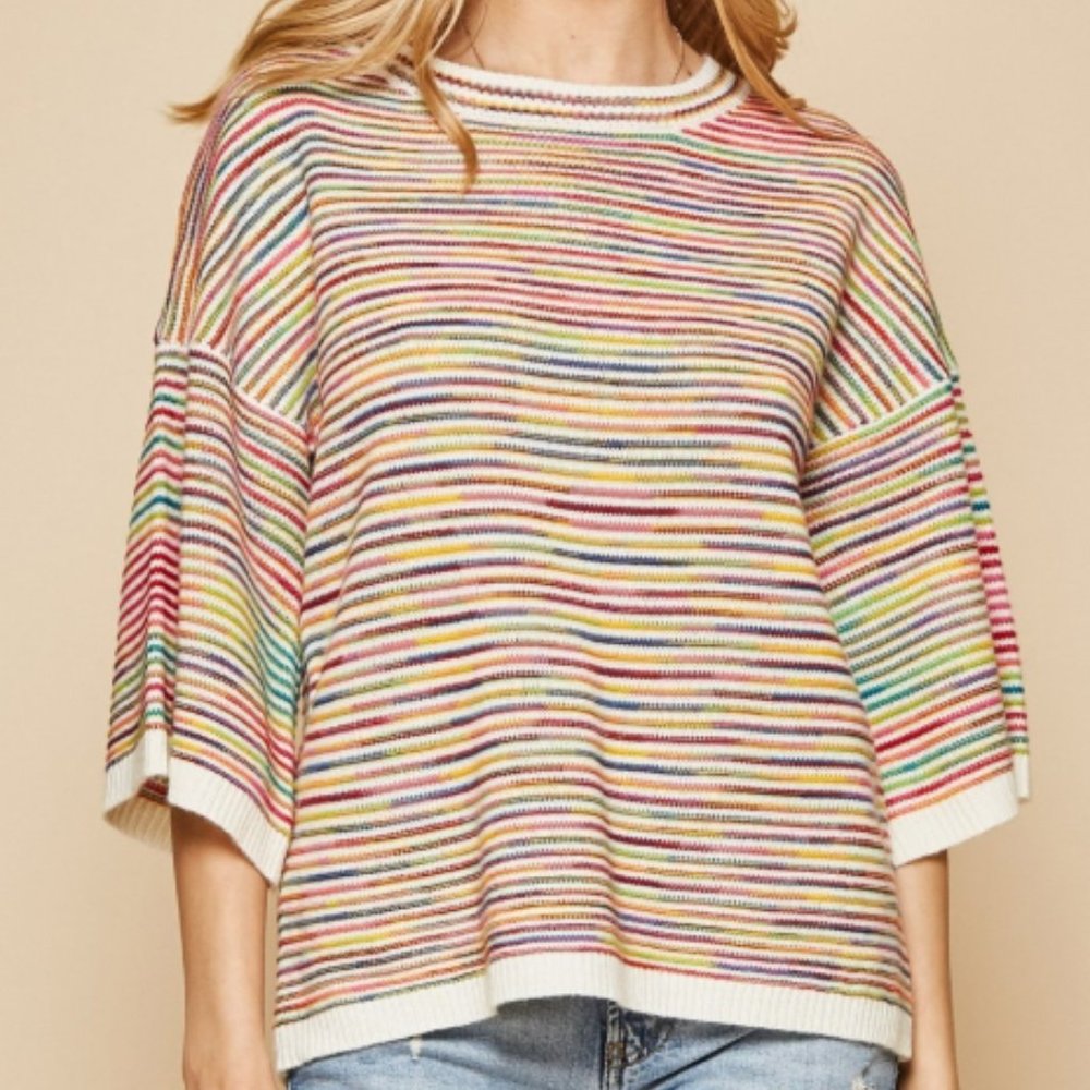 Candy Stripe Plus Size Knit Top